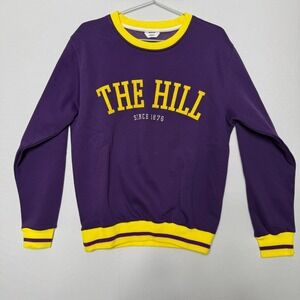 Prairie View A&M PVAMU Gilbert Hall "The Hill" Crewneck Sweatshirt Purple/Gold M